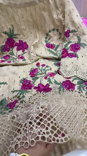 Rs 7500 Aneelas lawn Emb stitched shirt trouser [Dispatach date 29th July]