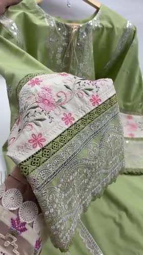 Rs 12000 Aneelas Stitched Lawn Emb 3pc Chiffon Duppata [SL-12] [Dispatch Time 2 Months]