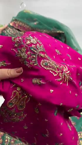 Rs 19500 Aneelas Stitched Sheesha Silk Net Duppata Emb 3pc [Pink Trouser] [EID-03-A] [Dispatch Time 2.5 Months]