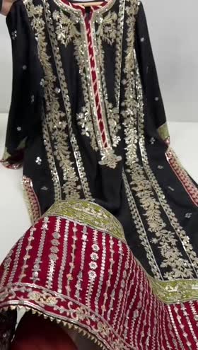 Rs 19500 Aneelas Wedding Stitched Raw Silk 3pc [FC-07] [Dispatch time 2 Months]