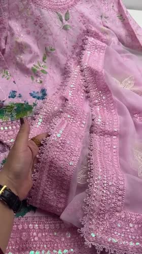 Rs 15500 Aneelas Stitched Print Heavy Emb Shirt Farshi Shalwar Emb Chiffon Duppata 3pc [SPR-26-78-A] [Dispatch Time 2 Months]