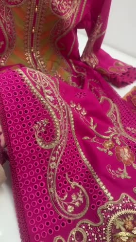 Rs 9500 Aneelas stitched lawn Emb shirt Emb trouser [Dispatch date 24th April] ~ [Chest 19] [Length 45] SMALL