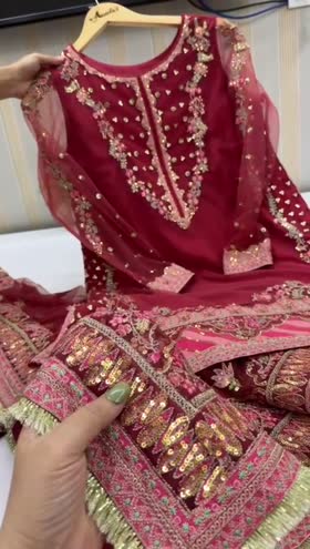 Rs 21500 Aneelas stitched wedding wear heavy 3 p [Dispatch date 28th April] ~ [Chest 24] [Length 40] XXLARGE