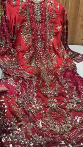 Rs 38500 Aneelas Bridal Stitched Silk Ada Work 3pc [BR-11] [Dispatch Time 2 Months]
