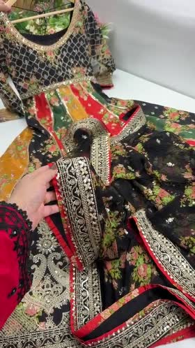 Rs 27500 Aneelas Stitched Semi Formal Raw Silk Print Emb Maxi 3pc Emb Chiffon Duppata [FC-29] [Dispatch Time 2 Months]