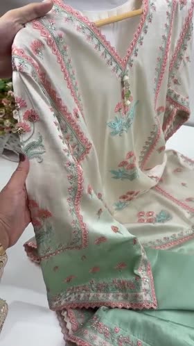 Rs 26500 Aneelas Stitched Shamoz Silk Festive Emb 3pc Organza Duppata [FC-37] [Dispatch Time 2 Months]