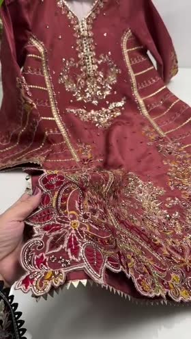 Rs 16500 Aneelas Stitched Raw Silk Emb Formal 3pc Chiffon Duppata [RS-07] [Dispatch Time 2 Months]