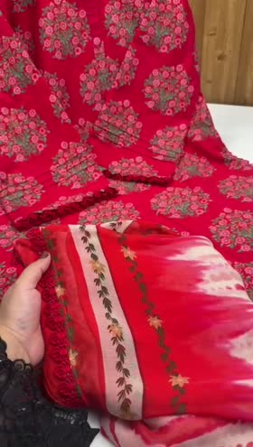 Aneelas Stitched Khadar Shirt Trouser Chiffon Duppata 3pc [WPR-16-A] [Dispatch Time 2 Months]