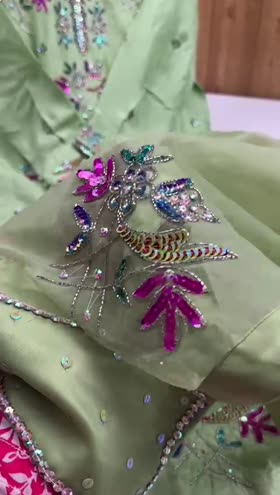 Rs 28500 Aneelas Stitched Korean Raw Silk Ada Work 3pc [RS-03] [Dispatch Time 2 Months]