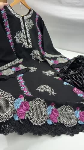 Aneelas Khadar Emb 3pc Palachi Shawl [WLUX-26-09] [Dispatch Time 2.5 Months]