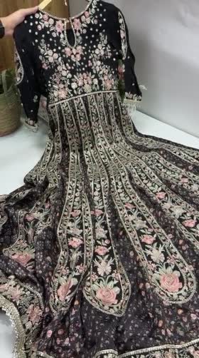 Rs 31500 Aneelas Stitched Raw Silk Frock Semi Formal Emb 3pc [FC-23] [Dispatch Time 2.5 Months]