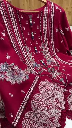 Rs 11000 Aneelas Stitched Luxury Twill Emb Shirt Trouser 2pc [YUMNA-05] [Dispatch Time 2 Months]