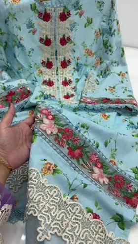 Rs 9500 Aneelas stitched lawn Emb shirt chiffon Duppata 3pc [Dispatch time : 90 days] ~ [Chest 22] [Length 47] LARGE