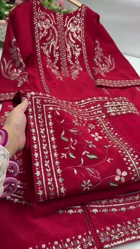 Rs 22500 Aneelas Stitched Tussar Silk Semi Formal Emb 3pc Organza Duppata [FC-26] [Dispatch time 2 Months]