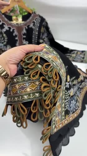 Aneelas Luxury Karandi Emb 3pc Chiffon Duppata [KR-26-03-A] [Dispatch Time 2.5 Months]
