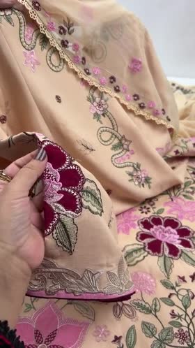 Aneelas Courtrai Emb 3pc Chiffon Duppata [WLUX-26-23] [Dispatch Time 2 Months]