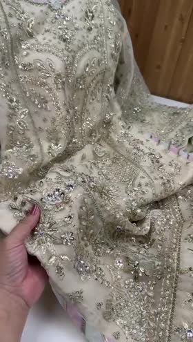 Rs 34500 Aneelas Stitched Bridal Ada Work Organza Raw Silk Trouser 3pc [BR-09] [Dispatch Time 2 Months]