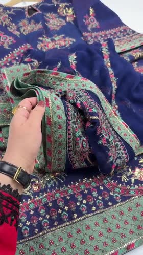 Rs 22500 Aneelas Stitched Tussar Silk Semi Formal Emb 3pc Chiffon Duppata [FC-20] [Dispatch time 2 Months]
