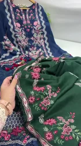 Aneelas Luxury Twill Emb 3pc Pashmina Shawl [WLUX-26-06] [Dispatch Time 2.5 Months]