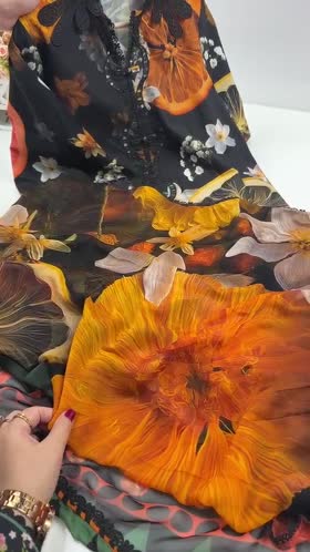 Rs 13500 Aneelas Stitched Print Emb Viscose 3pc Chiffon Duppata [VC-26-32-A] [Dispatch Time 2 Months]