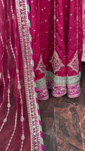 Rs 23500 Aneelas Stitched Raw Silk Maxi Heavy Net Duppata 3pc [FC-04] [Dispatch Time 2 Months]