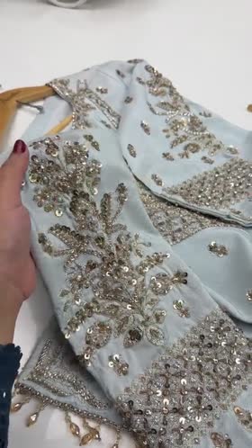 Rs 25500 Aneelas Stitched Wedding/Festive silk Ada Work 3pc [FC-41] [Dispatch time 2 month]