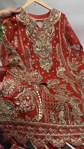 Rs 32000 Aneelas Stitched Wedding/ Bridal Heavy Ada Work Organza Emb 3pc [BR-26] [Dispatch Time 2 Months]