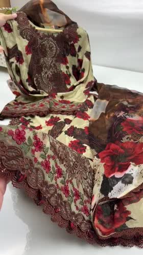 Rs 12000 Aneelas Stitched Print Emb Viscose 3pc Viscose Duppata [VC-05-A] [Dispatch Time 2 Months]