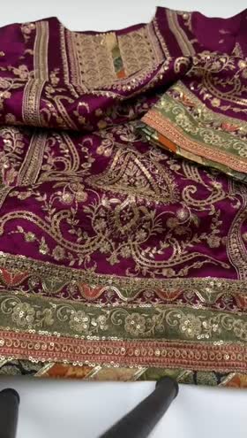 Rs 22500 Aneelas Stitched Silk Shirt Trouser Net Emb Duppata Formal 3pc [FC-09] [Dispatch Time 2 Months]
