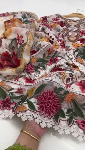 Rs 11000 Aneelas Stitched lawn Emb 3pc Chiffon Duppata [LUX-23] [Dispatch Time 2 Months] ~ [Chest 23] [Length 43] XLARGE