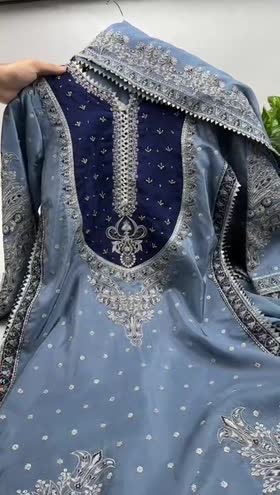 Rs 15500 Aneelas Stitched Silk Emb Chiffon Emb Duppata 3pc [RS-06] [Dispatch Time 2 Months]