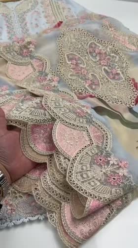 Rs 22000 Aneelas Stitched Signature Lawn Emb 3pc with Emb Chiffon Duppata [LUX-26-29] [EAD] [Dispatch Time 2 Months]