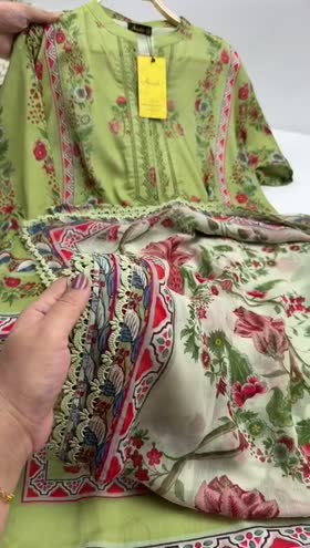 Rs 8300 Aneelas Stitched Printed Lawn Shirt Plain trouser With Chiffon Printed Duppata 3pc [SPR-26-13-B] [Dispatch Time 2 Months]