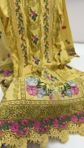 Rs 9950 Aneelas Stitched Lawn Emb Shirt Trouser 2pc [LUX-12] [Dispatch Time 2 Months]