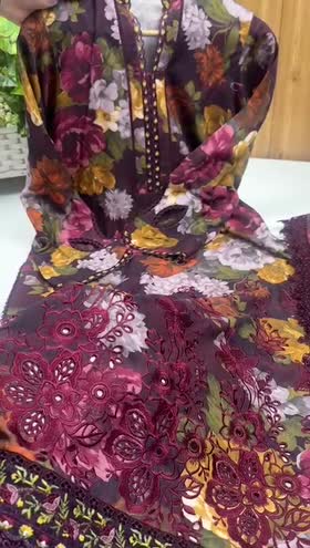 Rs 10500 Aneelas Stitched Linen Print Emb 3pc [WPR-29] [Dispatch Time 2 Months]