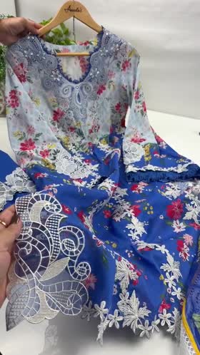 Rs 14000 Aneelas Stitched Emb Printed Lawn 3pc With Printed Chiffon Duppata [SPR-26-39] [Dispatch Time 2 Month]