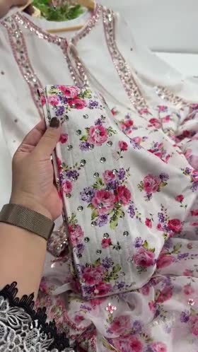 Rs 16500 Aneelas Stitched Raw Silk Semi Formal Emb 3pc Emb Chiffon Duppata [FC-30] [Dispatch Time 2 Months]