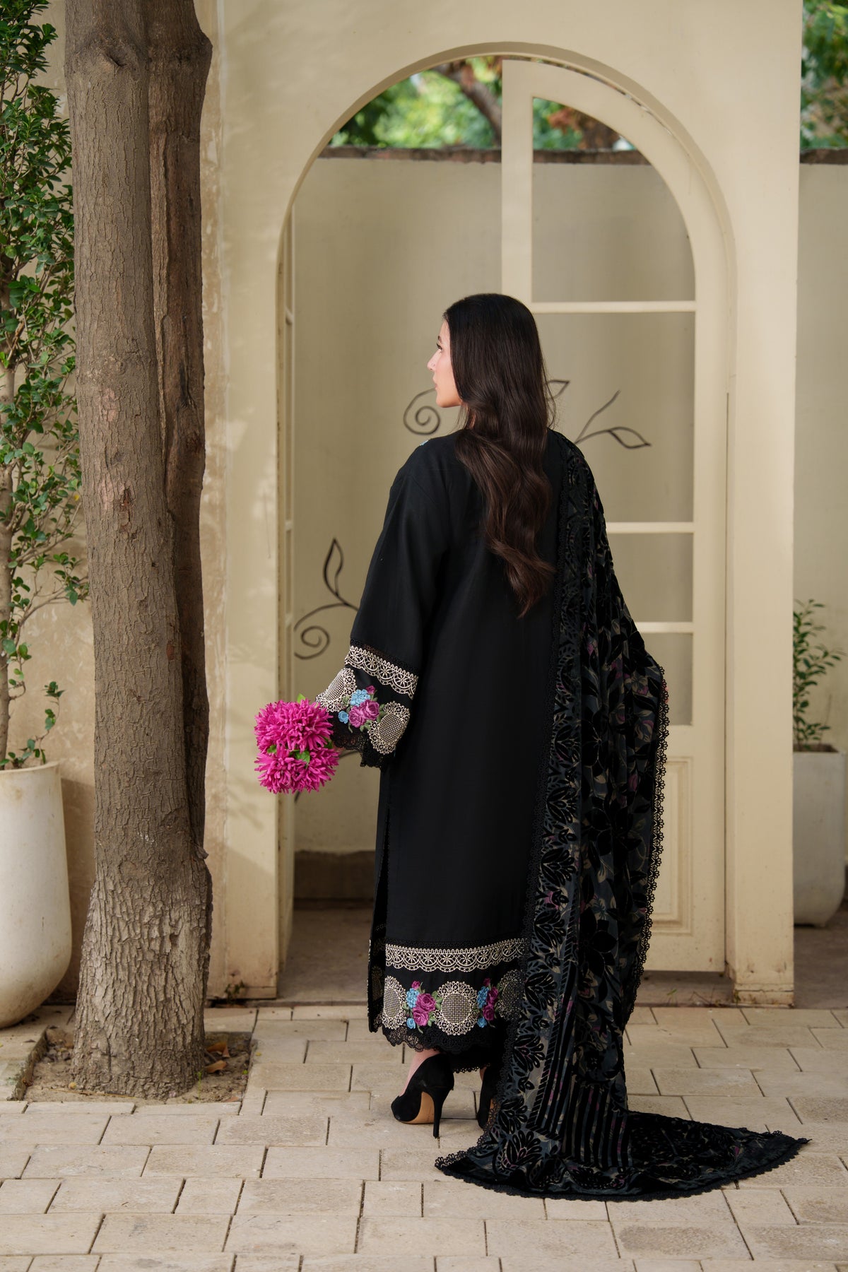 Aneelas Khadar Emb 3pc Palachi Shawl [WLUX-26-09] [Dispatch Time 2.5 Months]
