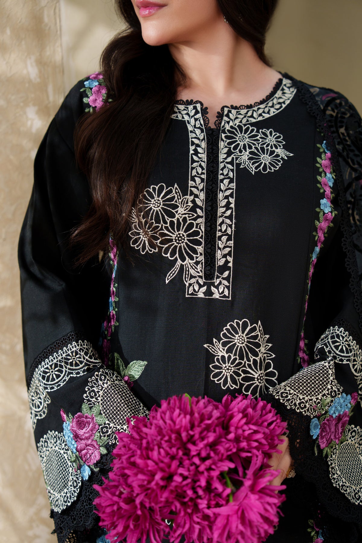 Aneelas Khadar Emb 3pc Palachi Shawl [WLUX-26-09] [Dispatch Time 2.5 Months]