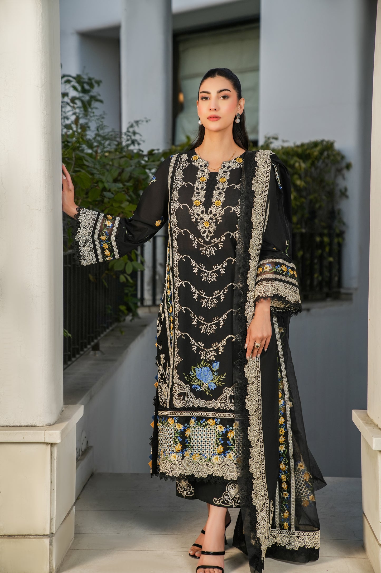 Rs 9950 Aneelas luxury lawn emb stitched shirt trouser [Dispatch date 20th April] ~ [Chest 24] [Length 47] XXLARGE