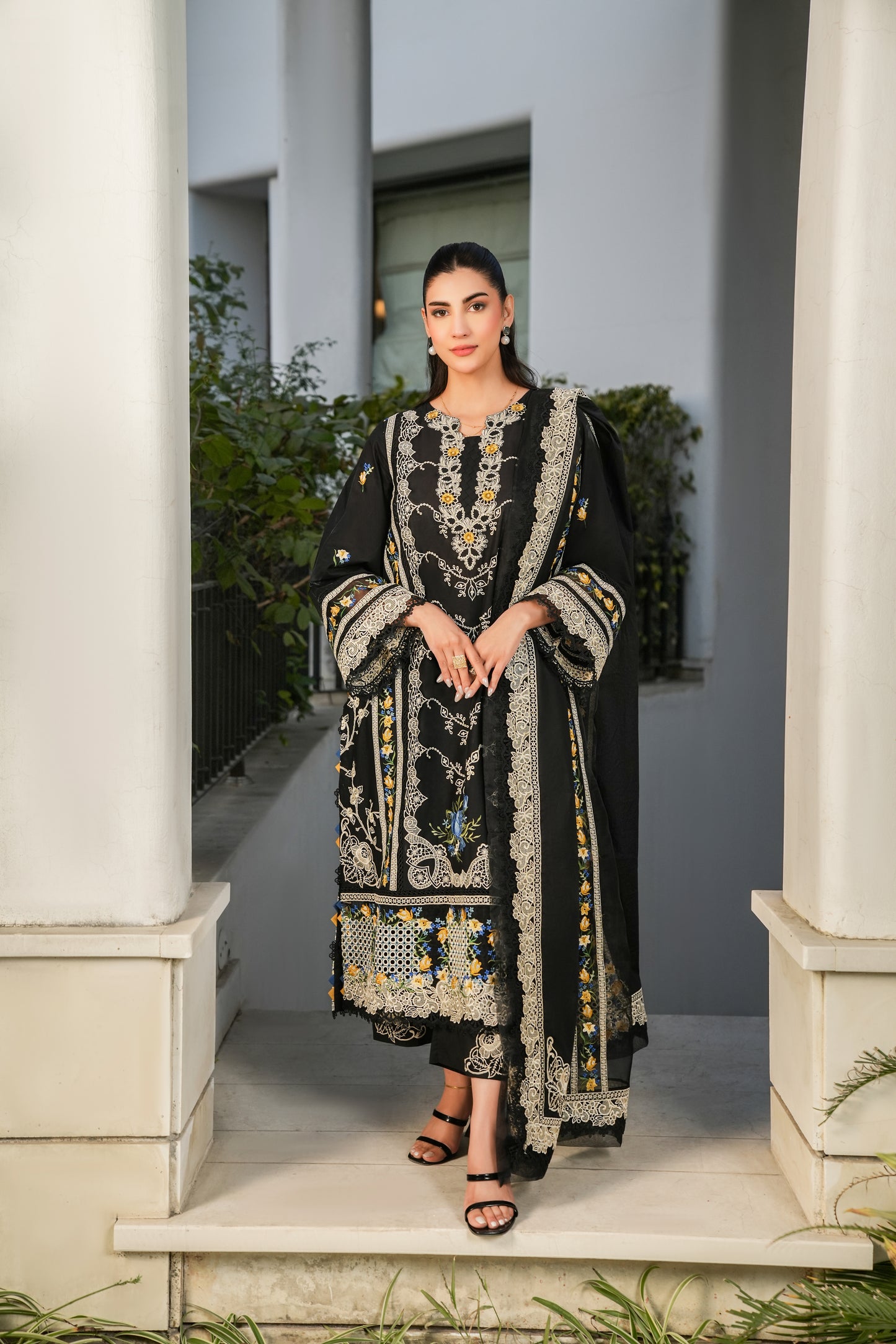 Rs 9950 Aneelas luxury lawn emb stitched shirt trouser [Dispatch date 20th April] ~ [Chest 24] [Length 47] XXLARGE