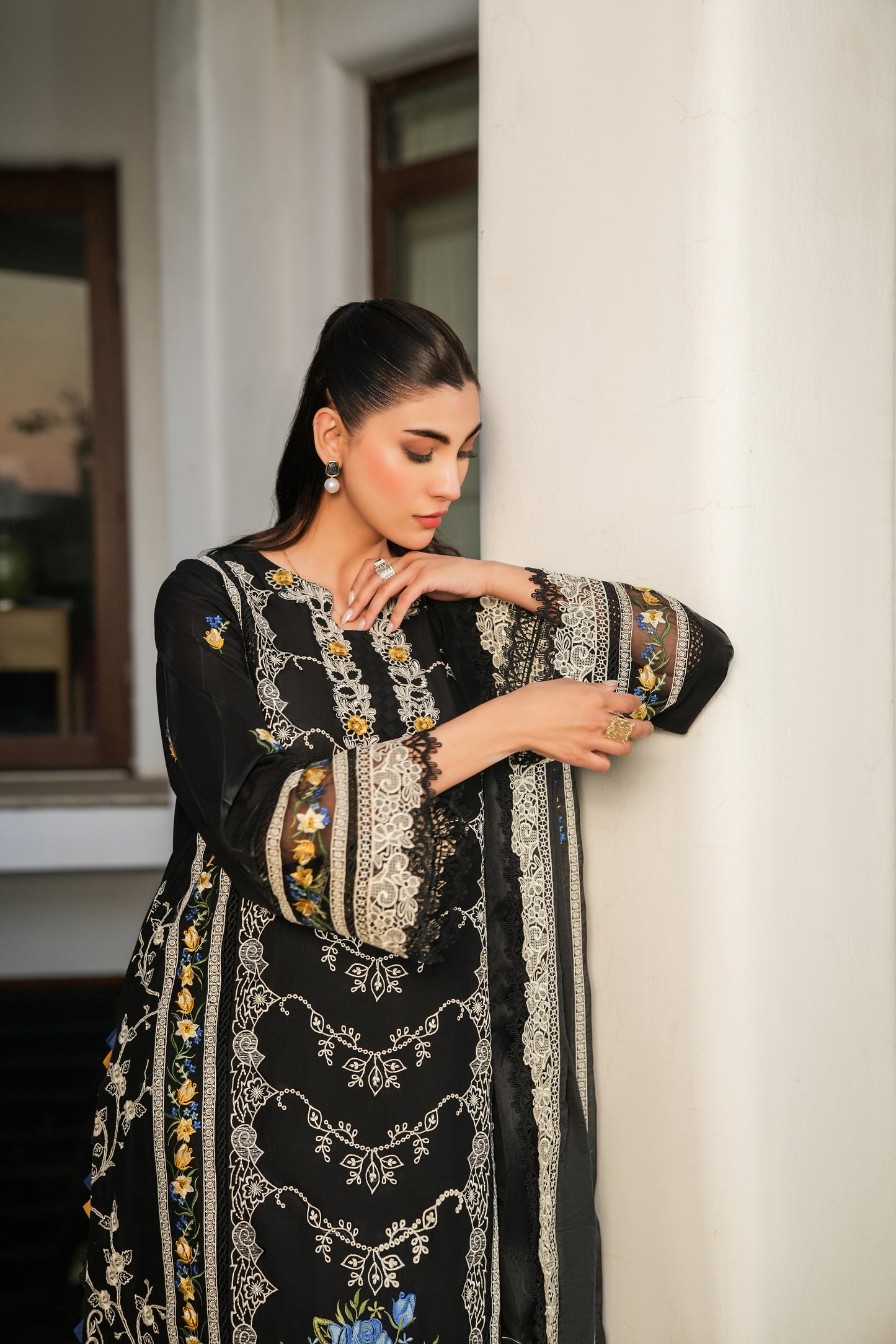 Rs 9950 Aneelas luxury lawn emb stitched shirt trouser [Dispatch date 20th April] ~ [Chest 24] [Length 47] XXLARGE