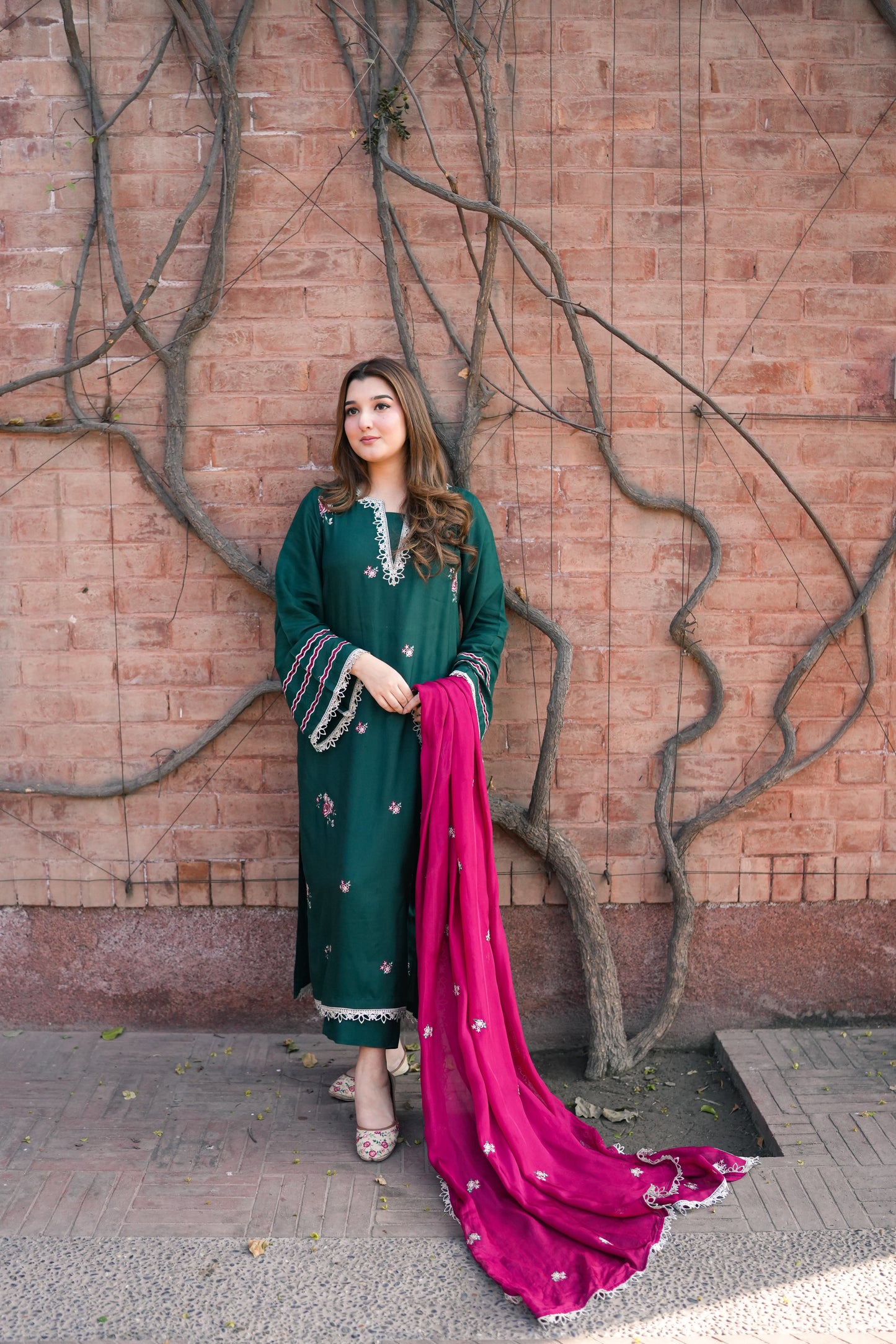 Rs 9000 Aneelas Stitched Raw Silk Emb 3pc Silk Duppata [RS-10] [Dispatch Time 1 Month]