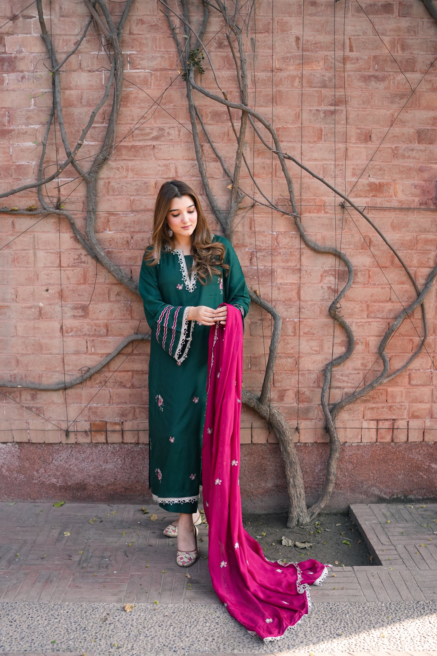 Rs 9000 Aneelas Stitched Raw Silk Emb 3pc Silk Duppata [RS-10] [Dispatch Time 1 Month]