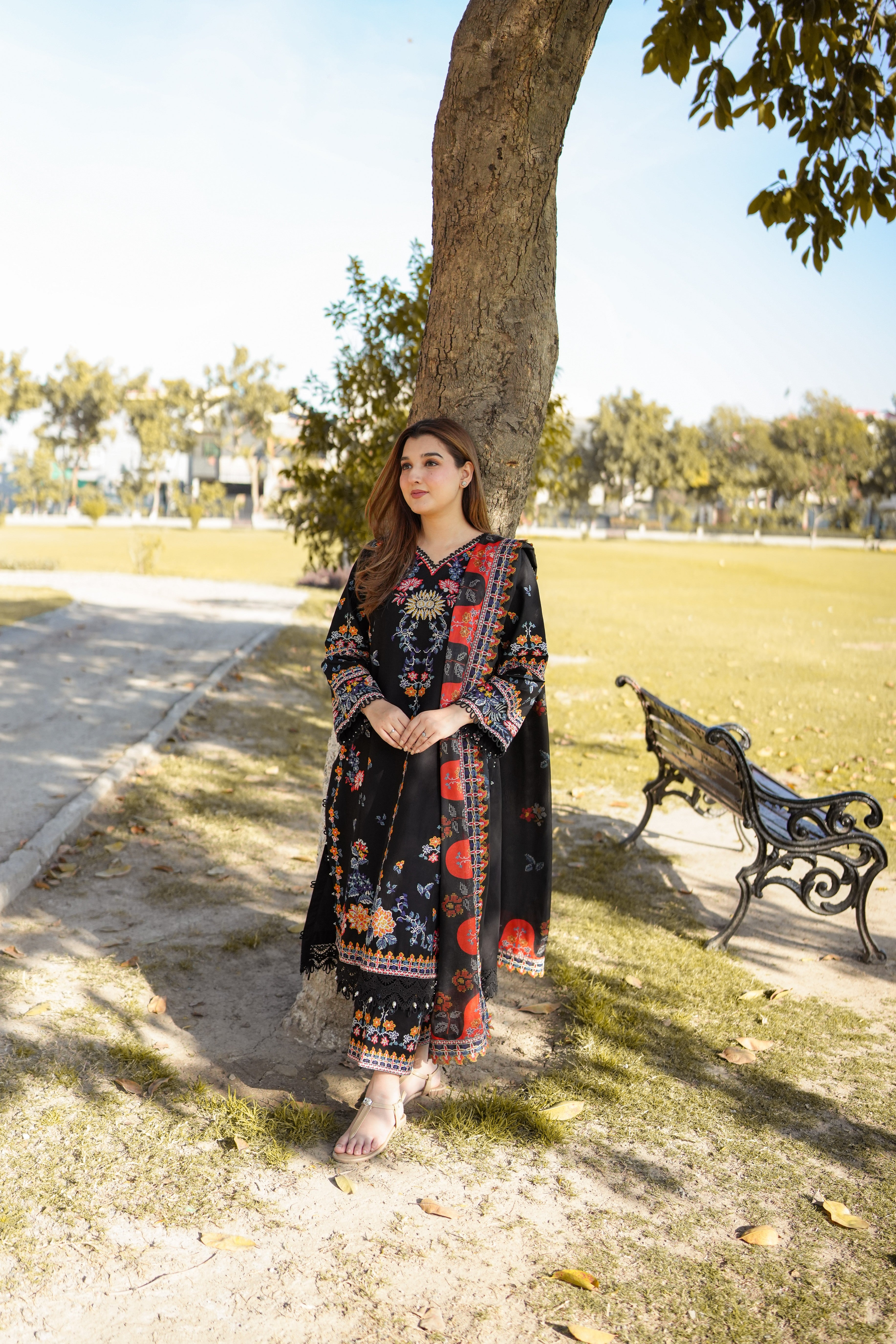 Rs 15500 Aneelas Stitched Lawn Emb 3pc Silk Duppata [LUX-26-44] [Dispatch Time 1.5 Months]