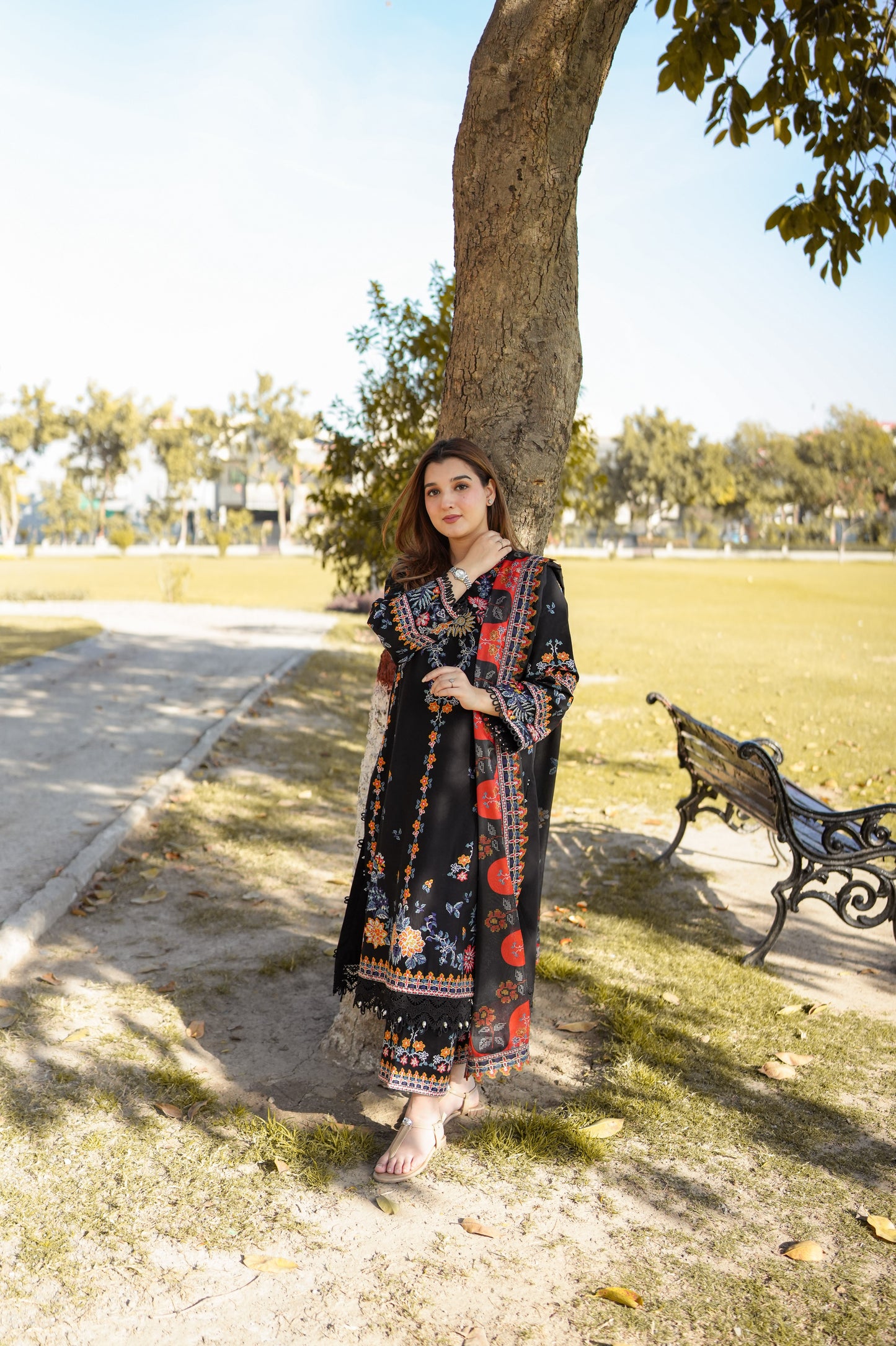 Rs 15500 Aneelas Stitched Lawn Emb 3pc Silk Duppata [LUX-26-44] [Dispatch Time 1.5 Months]