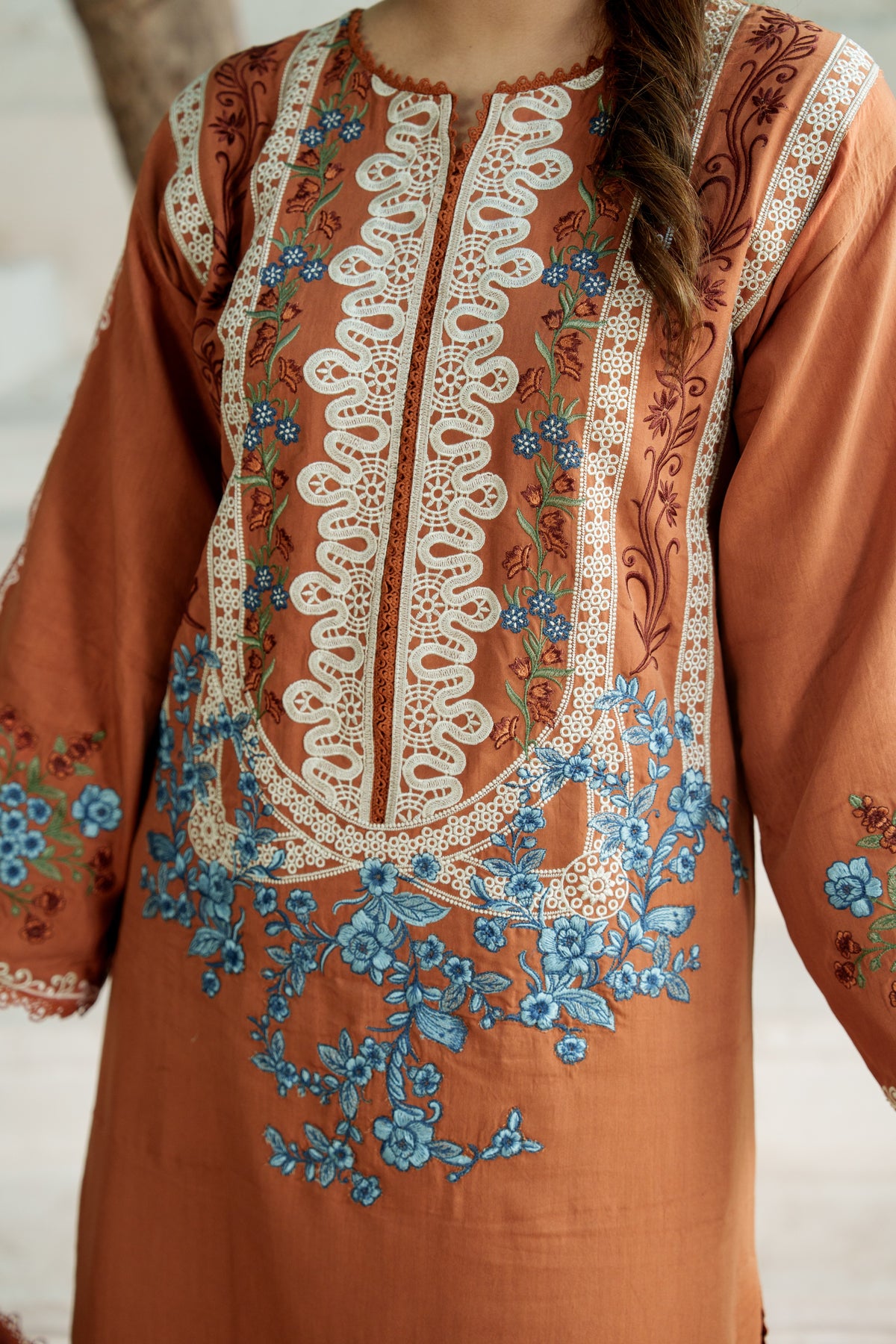 Aneelas Khadar Emb 3pc Palachi Shawl [KR-26-08] [Dispatch Time 2.5 Months]