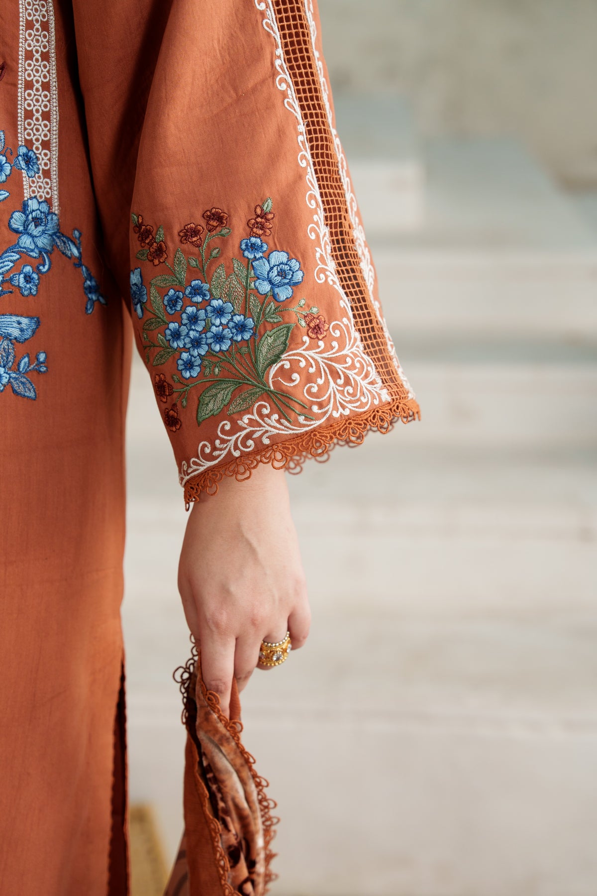 Aneelas Khadar Emb 3pc Palachi Shawl [KR-26-08] [Dispatch Time 2.5 Months]
