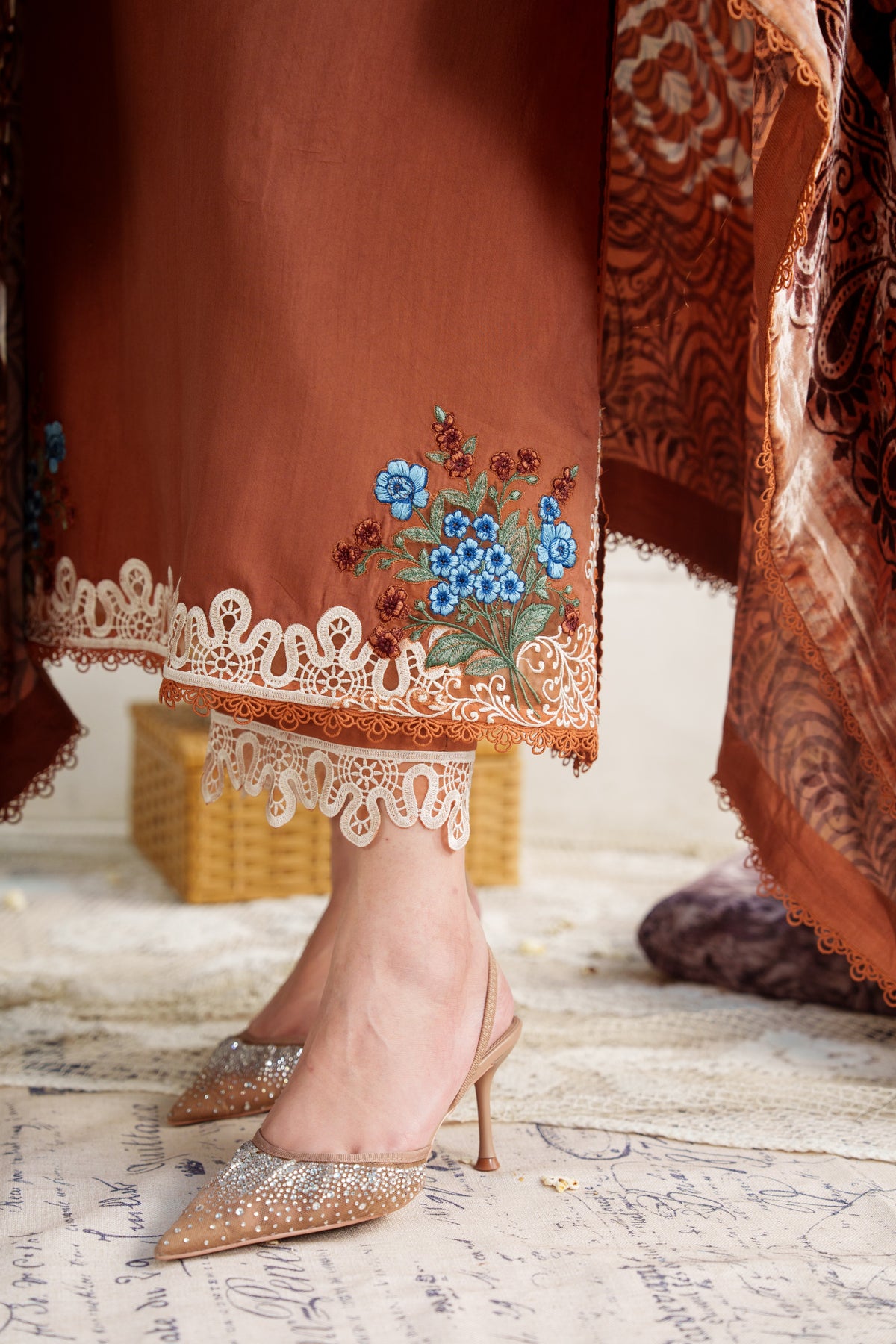 Aneelas Khadar Emb 3pc Palachi Shawl [KR-26-08] [Dispatch Time 2.5 Months]