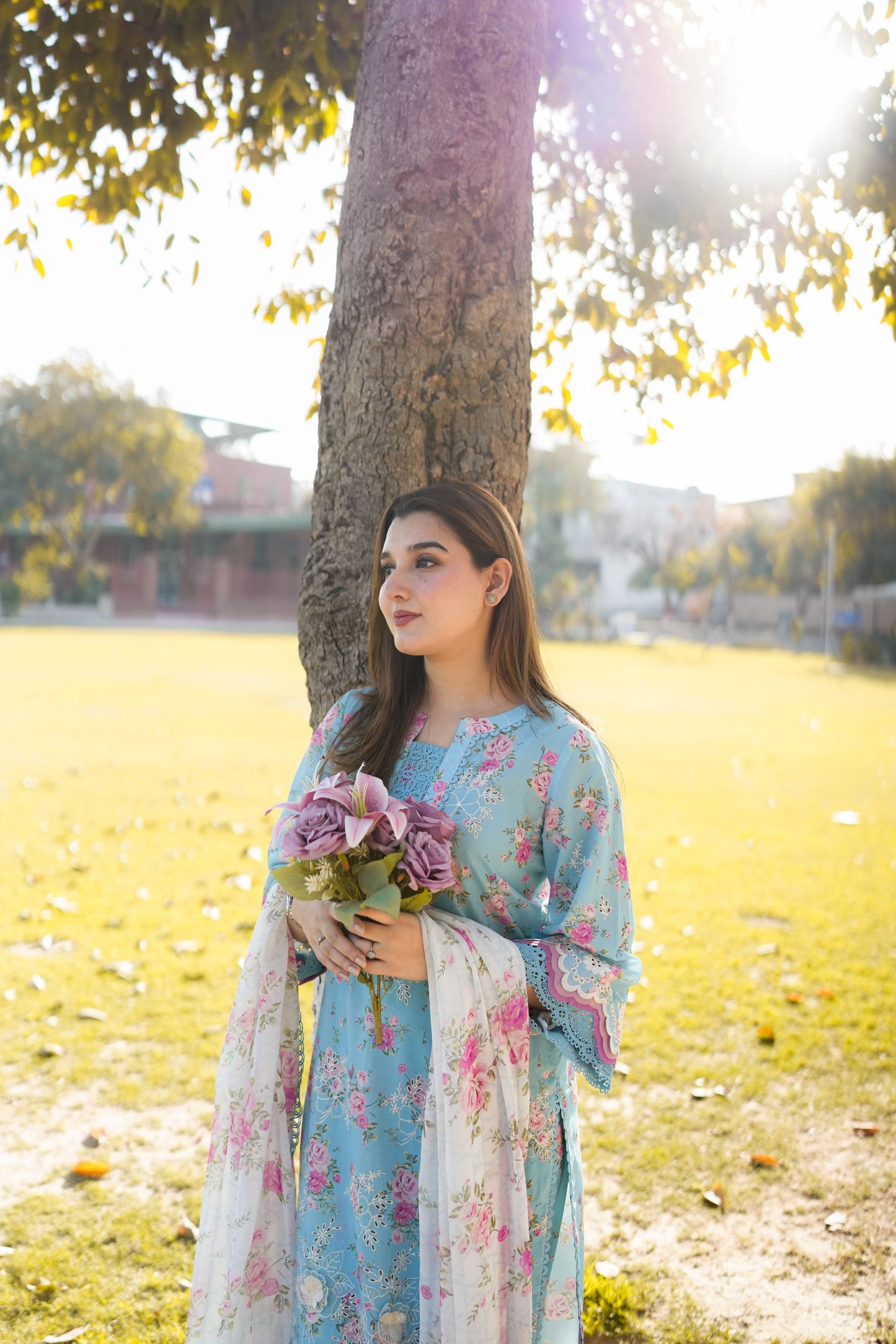 Rs 12500 Aneelas Stitched Lawn Print Emb 3pc with Chiffon Duppata [SPR-26-08-A] [Dispatch Time 2 Months]